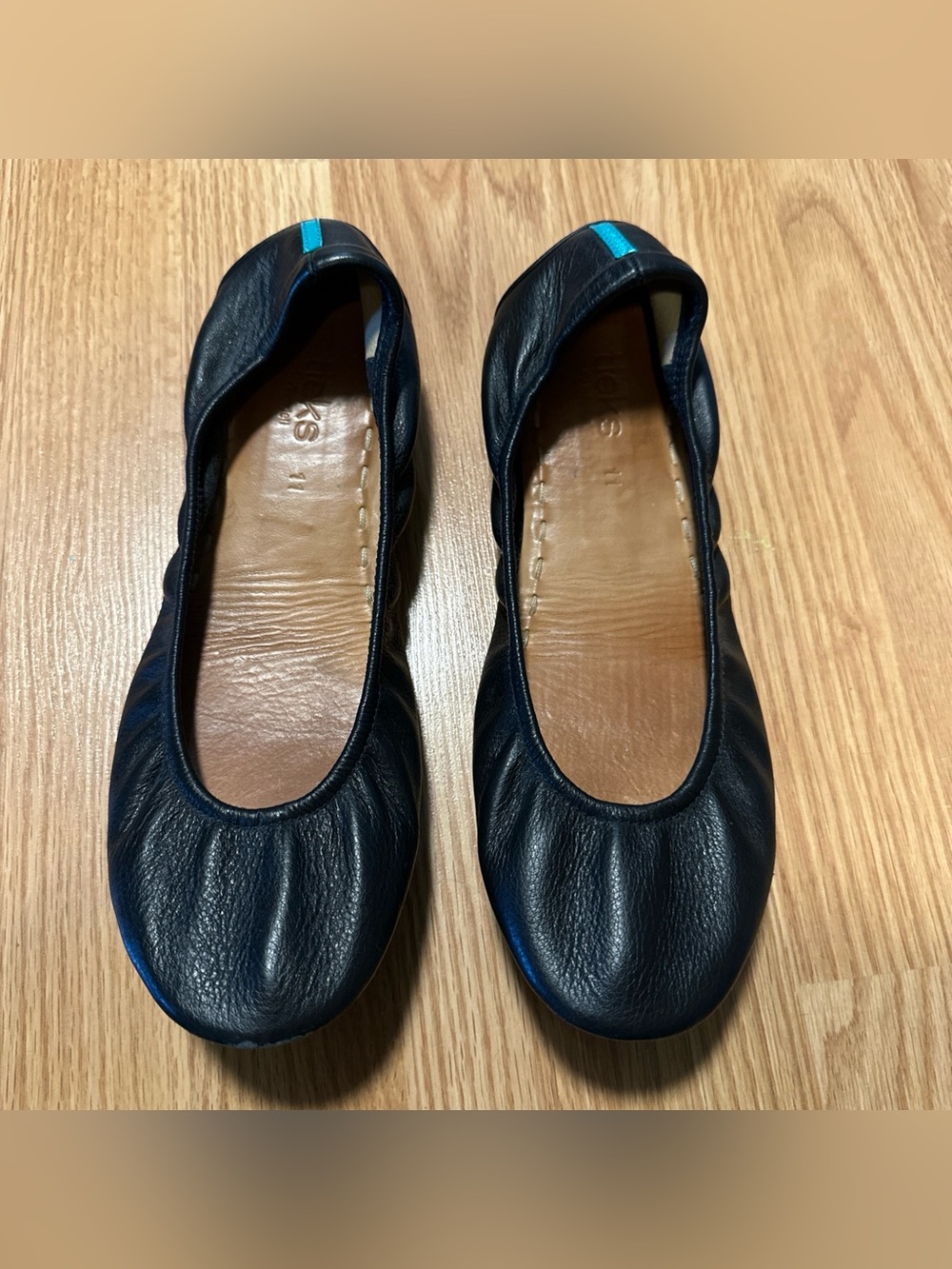 Tieks by Gavrieli Ballet Flats Leather Matte Black Sz 11 Foldable Comfort Shoes